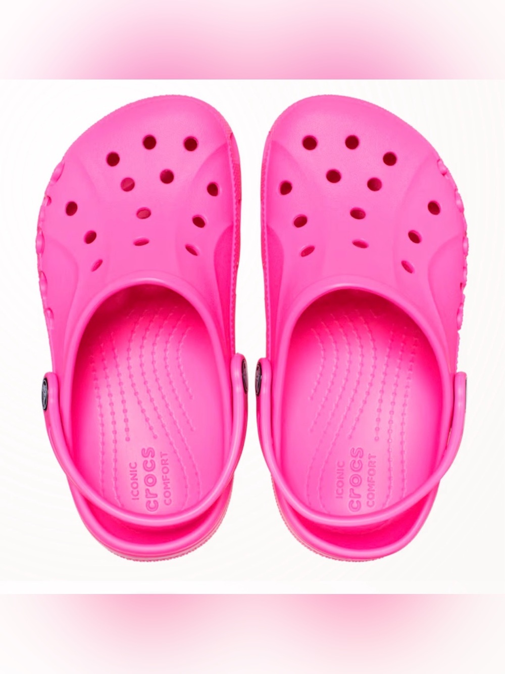 CROCS Kids Pink Classic Clogs with Cupcake & Popsicle Charms